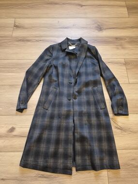 Joie Plaid Trench Coat Size S